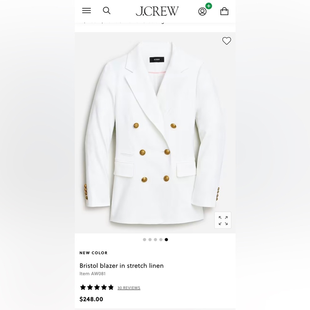 J Crew Bristol Blazer In Stretch Linen